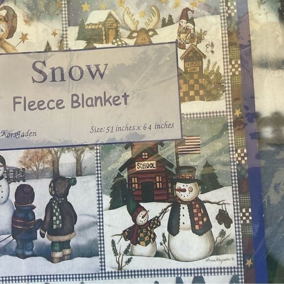 FLEECE Blanket Snow Laurie Korsgaden New in package - Picture 3 of 6